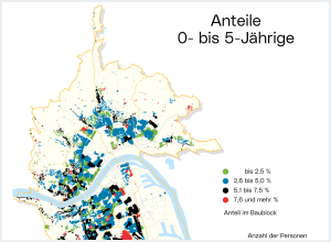 Stadtkarte Anteile 0- bis 5-Jährige