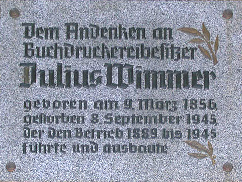 Erinnerungstafel Julius Wimmer
