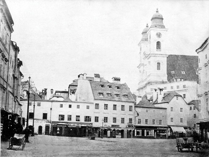 Archiv der Stadt Linz Taubenmarkt vor Schmidtordurchbruch um 1860