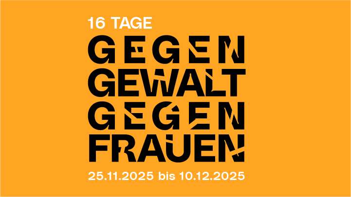 Schwarze Schrift auf Orangem Hintergrund