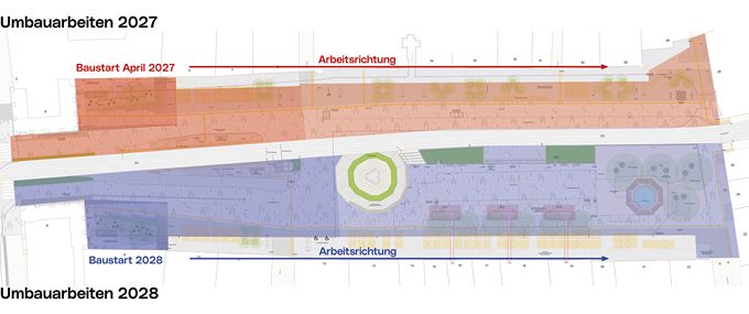 Bauzeitplan der Neugestaltung Linzer Hauptplatz