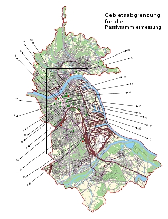 Gebietsabgrenzung für die Passivsammlermessung