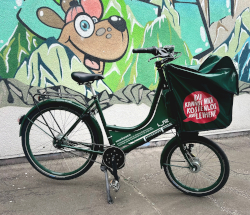 Am Hauptplatz stehendes Lastenrad Typ Bicicapace