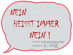 Sprechblase: NEIN HEISST IMMER NEIN