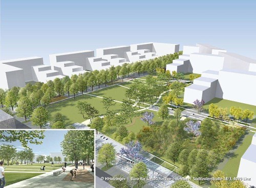 Zentraler Park - Rendering: H. Holzinger, J. Pointner