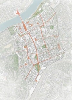 Planansicht der Innenstadt Linz