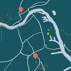 Illustration des Linzer Stadtplans