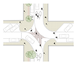 Plan eines Kreuzungskonzeptes zur Reduktion des PKW-Verkehrs