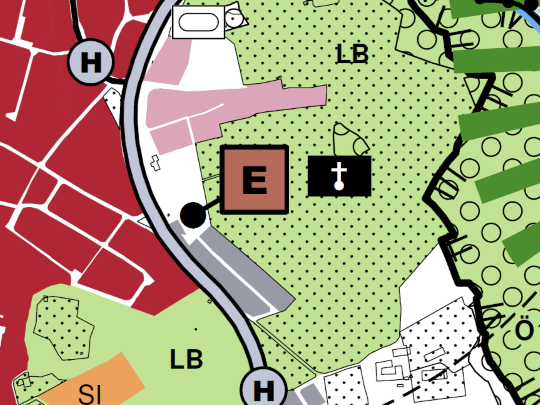 Kartenausschnitt Entwicklungsplan