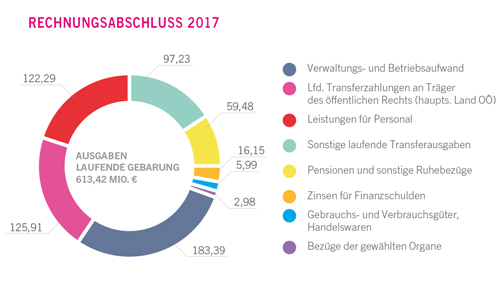 Ausgaben der laufenden Gebarung 2017 in Millionen Euro - größere Ansicht öffnen