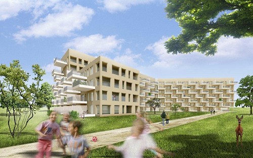 Blick aus Südwesten - Rendering: Hertl Architeken