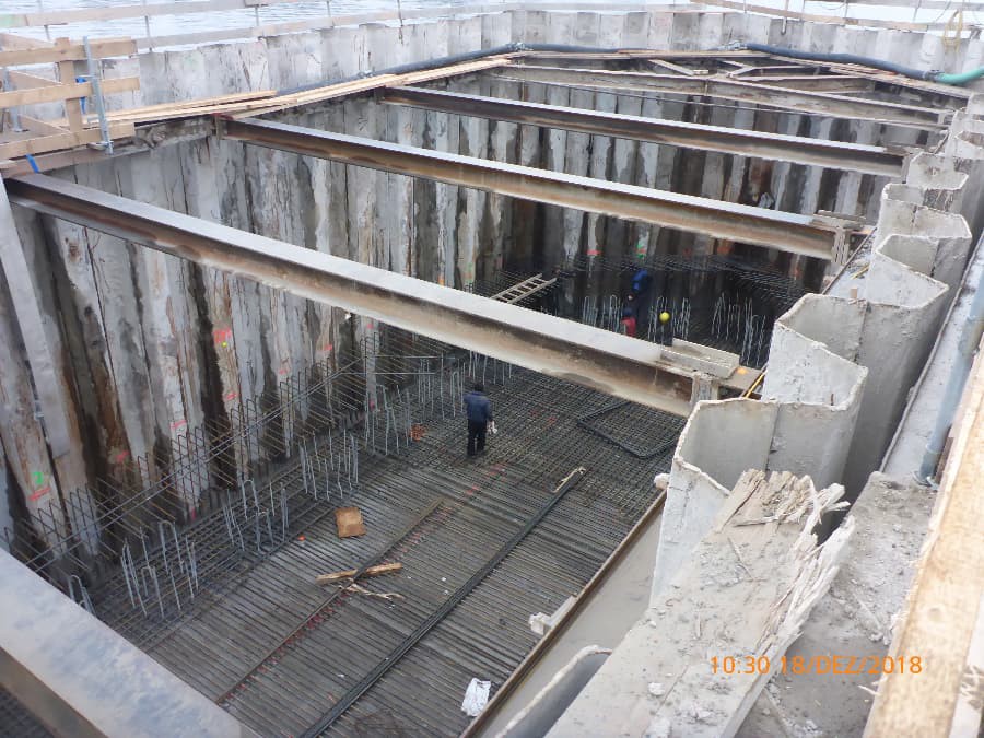 Betonarbeiten Pfahlkopfplatte Pfeiler 2