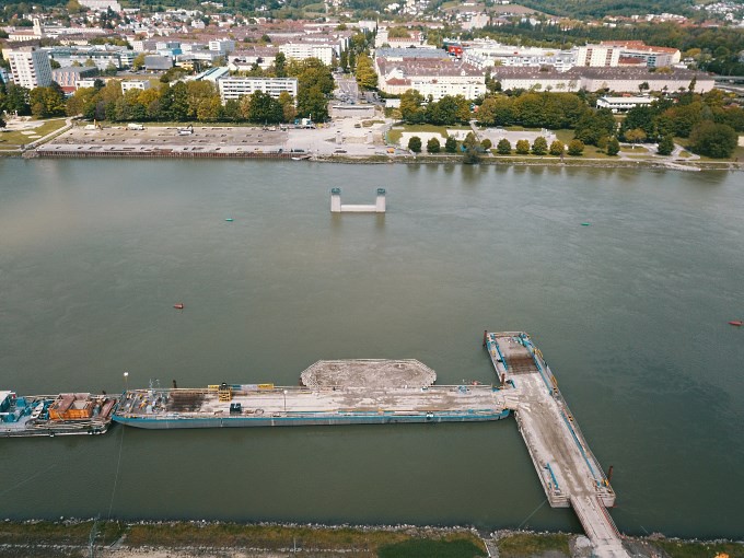 Luftaufnahme von Linz nach Urfahr
