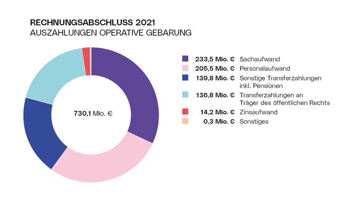 Rechnungsabschluss 2021 - Diagramm Auszahlungen Operative Gebarung