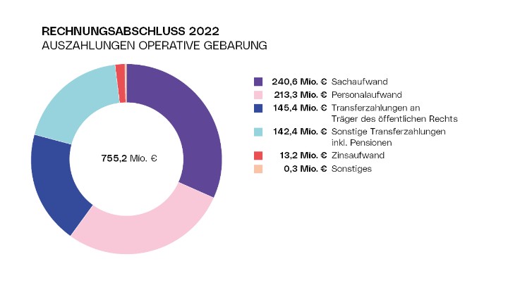 Rechnungsabschluss 2022 - Diagramm Auszahlungen Operative Gebarung