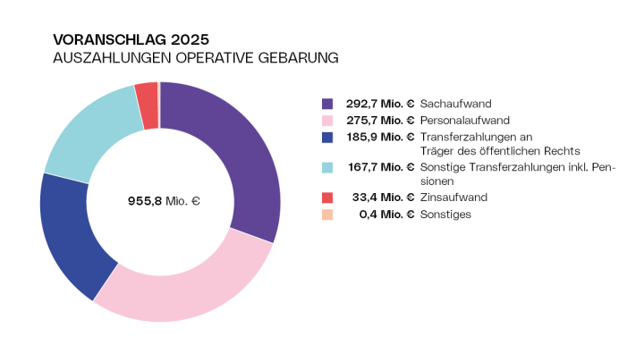 Diagramm Voranschlag 2025 - Auszahlungen der operativen Gebarung