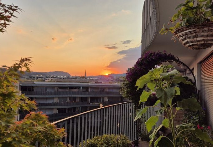 Florian Binder Abendstimmung auf der Dachterrasse