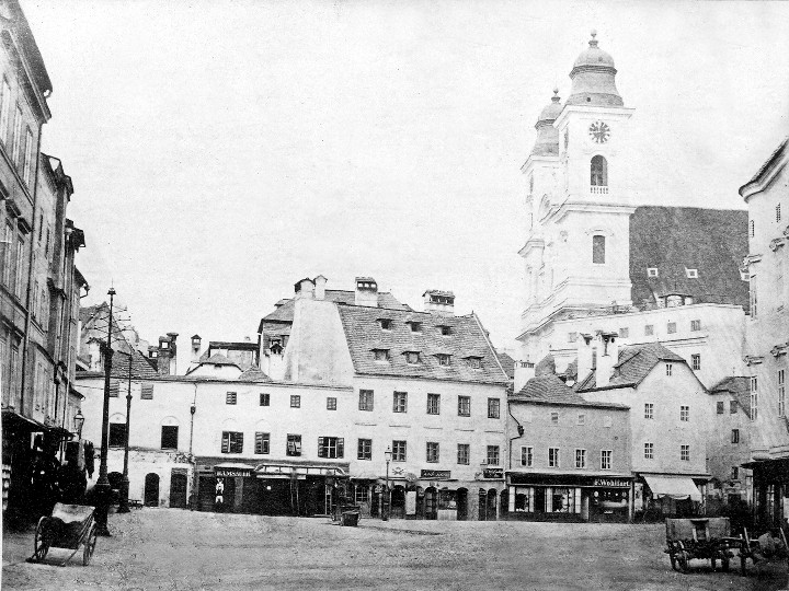 Archiv der Stadt Linz Taubenmarkt vor Schmidtordurchbruch um 1860
