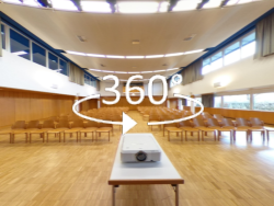 360°-Ansicht: Großer und kleiner Saal (Bühne)