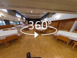 360°-Ansicht: Großer, mittlerer und kleiner Saal (Bühne)