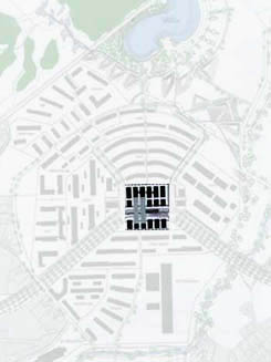 Plan: Lage des Stadtteilzentrums