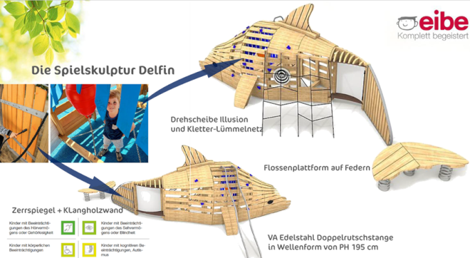 Spielskulptur Delfin (Foto: Eibe)