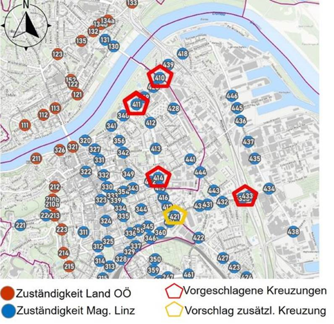 vorgeschlagene Kreuzungen