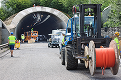 Bauarbeiter beim Tunnelbau