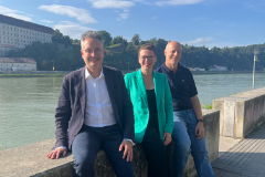 Stadtentwicklungsdirektor Dr. Ing Hans-Martin Neumann, Klimastadträtin Mag.a Eva Schobesberger und DI Kurt Eberhardsteiner, Leiter der städtischen Abteilung Wasserwirtschaft