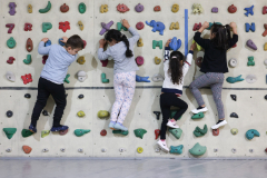 Kinder an der Kletterwand