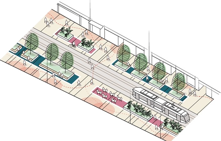 Schulze+Grassov Grafik Neugestaltung der Südlichen Landstraße