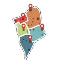 Grafik Prinzip Konfetti - Innenstadtkonzept