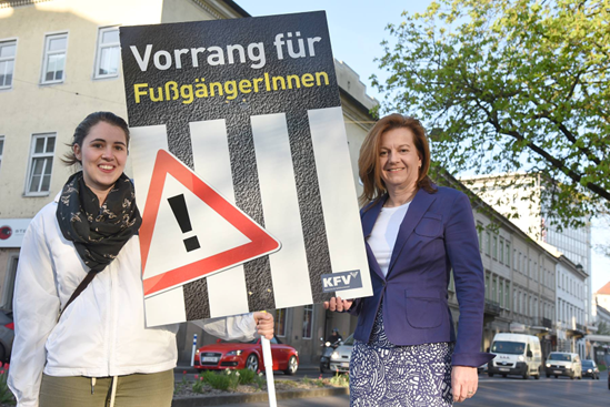 Verkehrsprojekt „Vorrang für Fußgänger*innen“ des KFV 