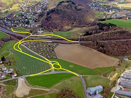 Skizze des geplanten Autobahnanschlusses Universität