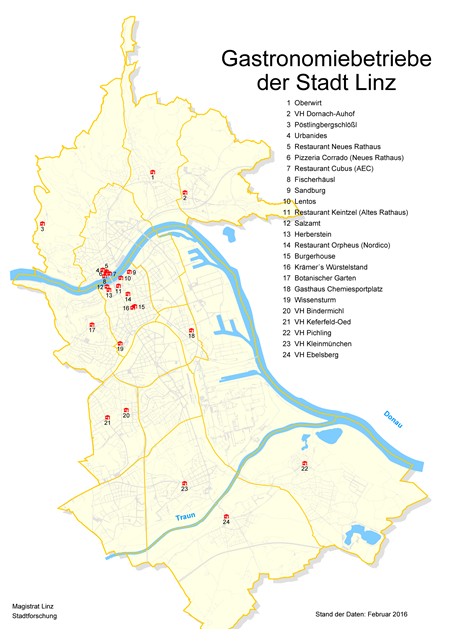 Gastronomiebetriebe der Stadt Linz