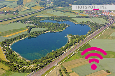 Seit Juli 2014 gibt es beim Pichlinger See sowie an allen Linzer Badeseen freies WLAN.