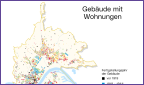 Bauperiode der Wohnungen - Stadtkarte auf Gebäudebasis