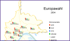 Stadtkarte Europawahl 2004