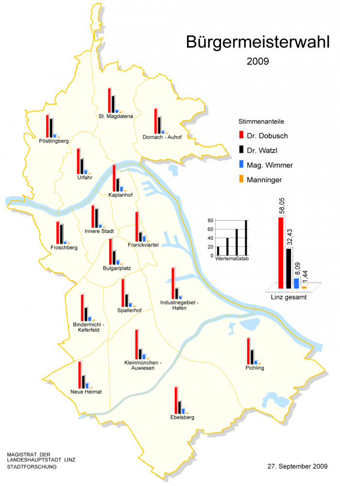 Stadtkarte Bürgermeisterwahl 2009