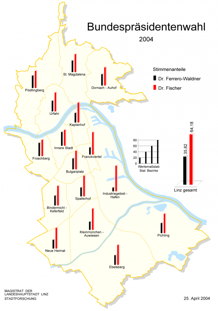 Stadtkarte Bundespräsidentenwahl 2004