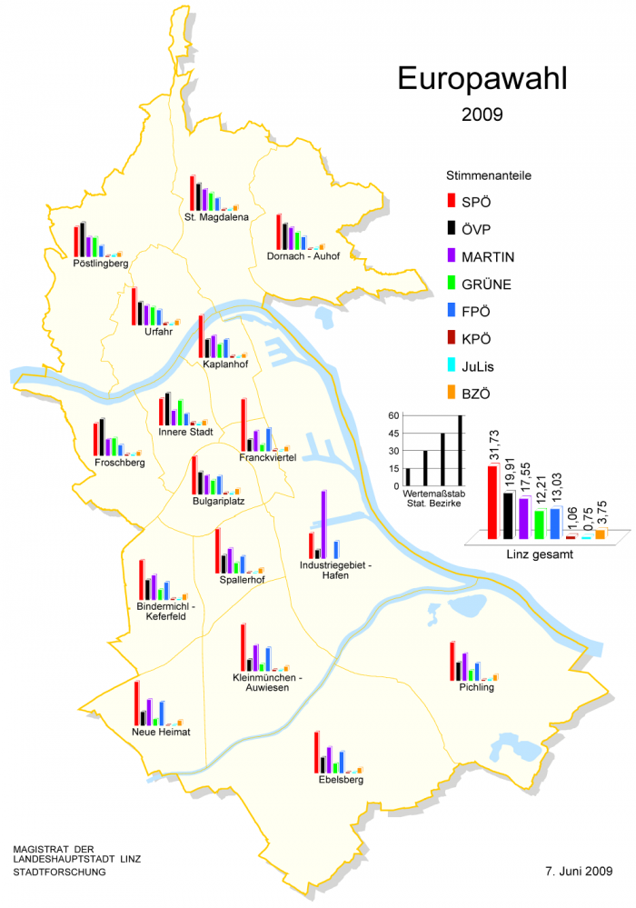 Stadtkarte Europawahl 2009