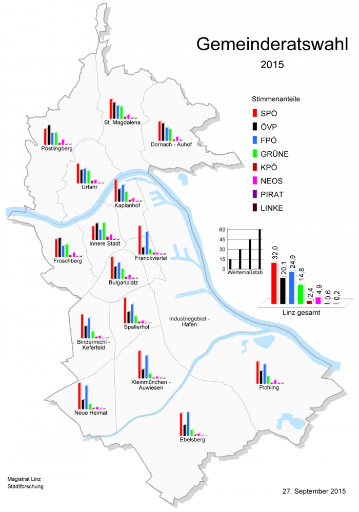 Stadtkarte Gemeinderatswahl 2015
