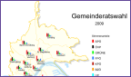 Stadtkarte Gemeinderatswahl 2009